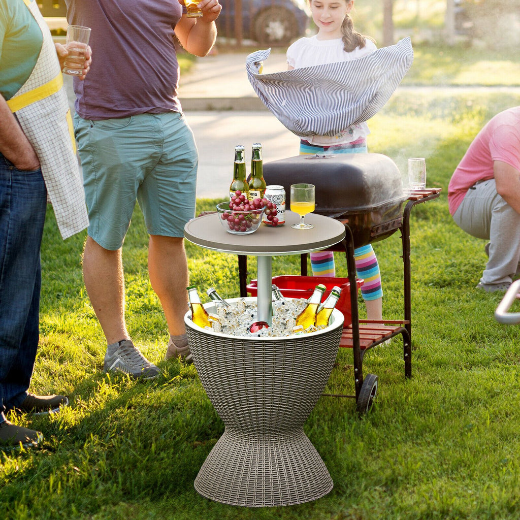30L Patio Ice Cooler Table – Outdoor Drinks Storage