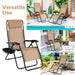 Folding Zero-Gravity Recliner – Outdoor Patio Lounge Chair with Removable Headrest & Tray