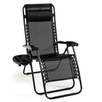 Folding Zero-Gravity Recliner – Outdoor Patio Lounge Chair with Removable Headrest & Tray