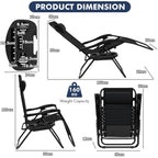 Folding Zero-Gravity Recliner – Outdoor Patio Lounge Chair with Removable Headrest & Tray