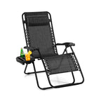Folding Zero-Gravity Recliner – Outdoor Patio Lounge Chair with Removable Headrest & Tray