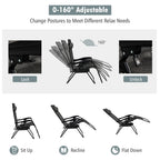 Folding Zero-Gravity Recliner – Outdoor Patio Lounge Chair with Removable Headrest & Tray