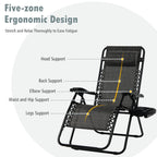 Folding Zero-Gravity Recliner – Outdoor Patio Lounge Chair with Removable Headrest & Tray