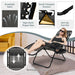 Folding Zero-Gravity Recliner – Outdoor Patio Lounge Chair with Removable Headrest & Tray