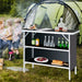 Aluminum Lightweight Folding Picnic Table with 2-Tier Shelves and Carrying Bag