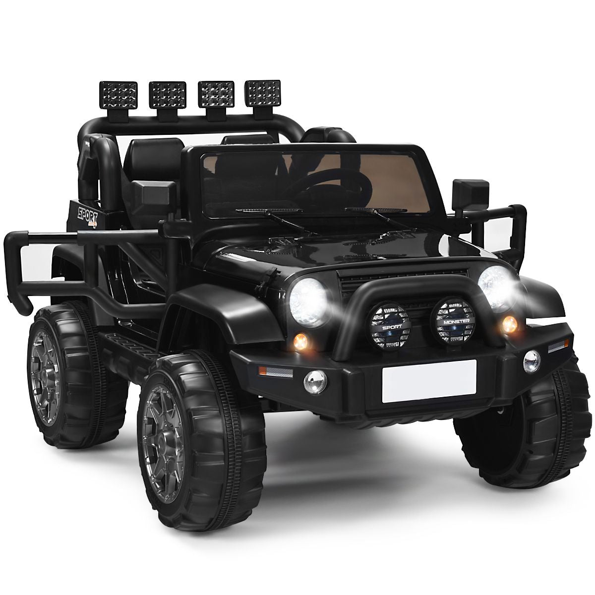 SEDOL 2-Seater 12V Electric Kids Ride-On Truck with Dual Storage Compartments Parental Remote Control High-Capacity 7Ah Battery and All-Terrain Spring Suspension – 50kg Limit