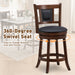 65/74 Cm Swivel Bar Stool Set of 2 with Curved Backrest