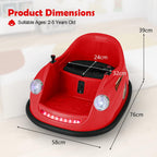 SEDOL 12V High-Torque Kids Bumper Car with Dual 10,000 RPM Motors 360° Zero-Turn Dual Levers Parental Remote Control and Wall-Safe Reinforced Bumper