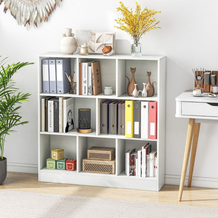 8-Cube Bookshelf with 2 Anti-Tipping Kits and Display Shelf for Home