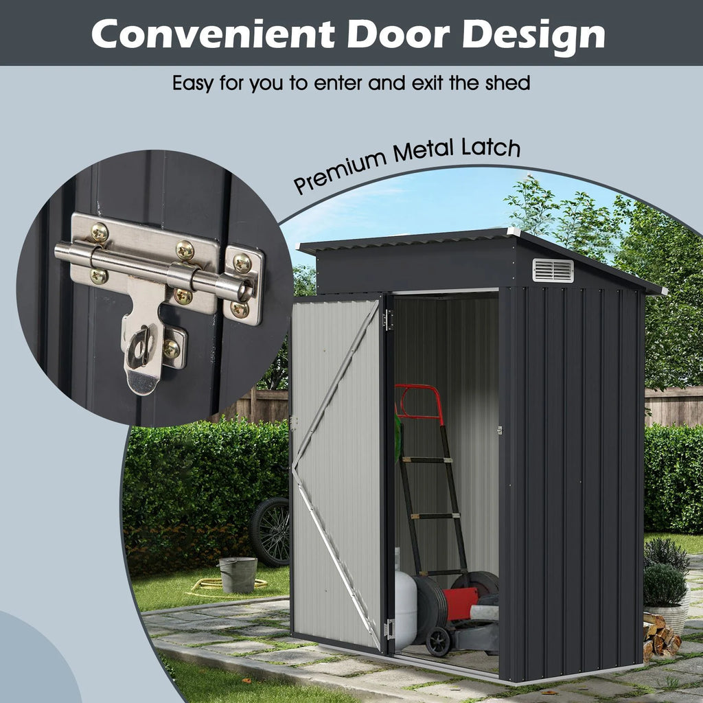 All-Weather Outdoor Storage Shed – Waterproof Garden Utility Cabinet with Sloping Roof