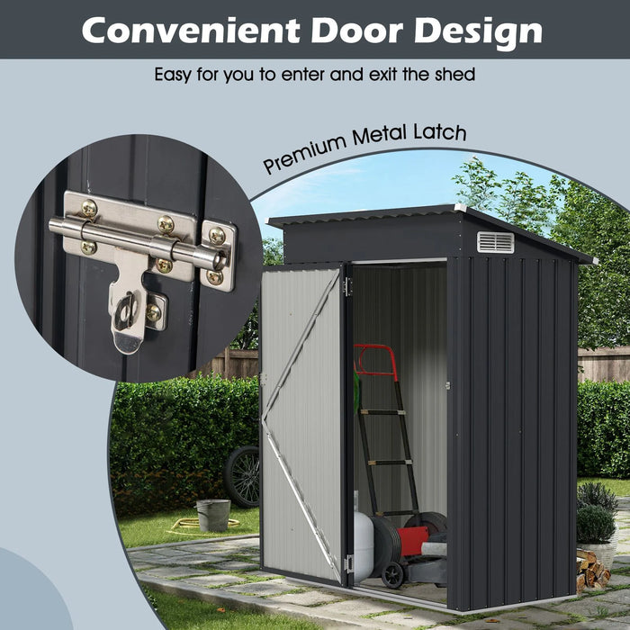 All-Weather Outdoor Storage Shed – Waterproof Garden Utility Cabinet with Sloping Roof
