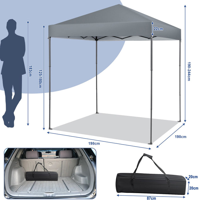 2x2m Pop-Up Canopy Tent with Adjustable Height