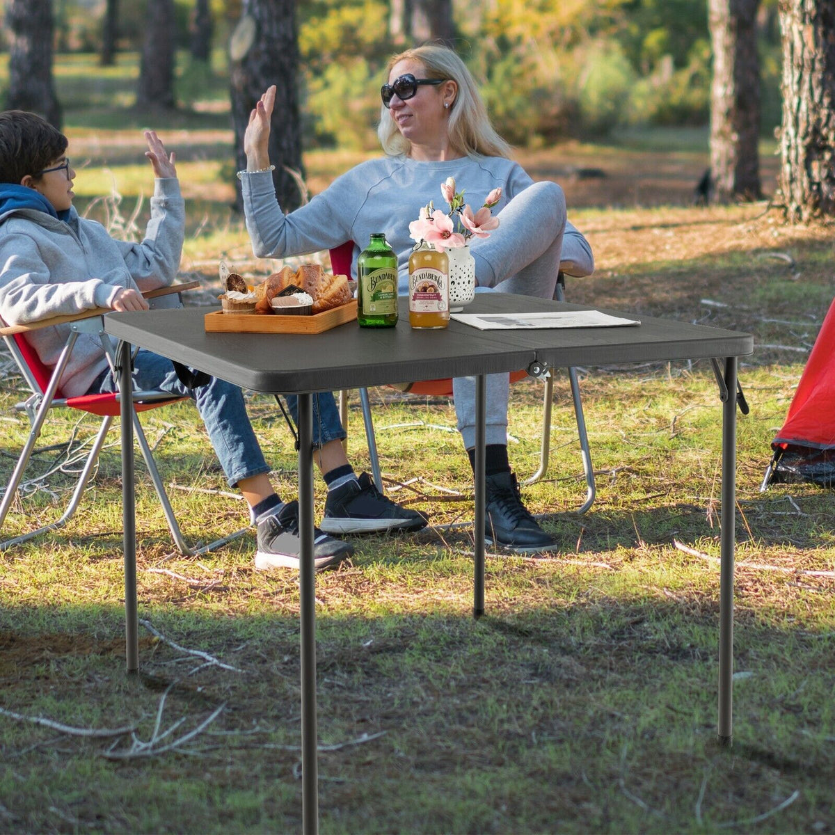 Folding Camping Table with Handle for Indoor Outdoor Use