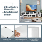 3 Pieces Convertible TV Stand for Tvs up to 65 Inches