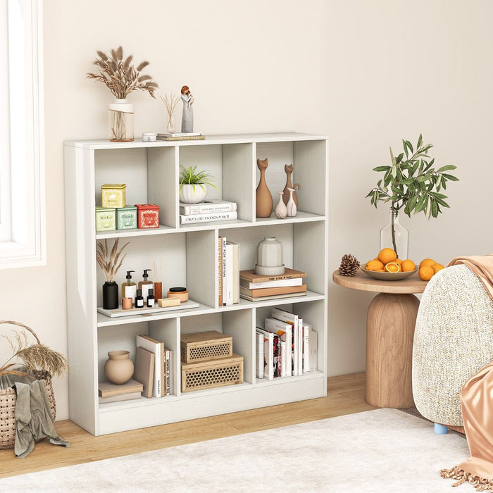 8-Cube Bookshelf with 2 Anti-Tipping Kits and Display Shelf for Home