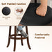 65/74 Cm Swivel Bar Stool Set of 2 with Curved Backrest