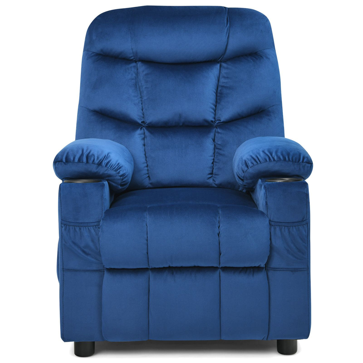 SEDOL Deluxe Larger Kids Recliner Armchair with Dual Cup Holders and Storage Pockets Premium Velvet Children’s Lounge Chair with 130° Adjustable Backrest & Pine Wood Frame