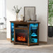 Corner TV Stand with Fireplace Insert and LED Lights