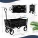 Heavy Duty Camping Garden Cart with Adjustable Handle and Drink Holders