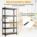 5-Tier Adjustable Storage Rack – Heavy-Duty Metal & MDF Shelving Unit