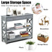 3-Tier Console Table with 1 Drawer and 2 Storage Shelves