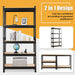5-Tier Adjustable Storage Rack – Heavy-Duty Metal & MDF Shelving Unit