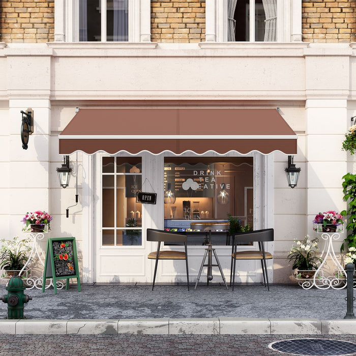10x8ft Retractable Awning with Crank Handle