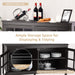 Modern Wooden TV Stand with Tempered Glass Doors for Tvs up to 50''