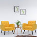 Mid-Century Modern Upholstered Accent Chair with Rubber Wood Legs