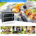 Aluminum Lightweight Folding Picnic Table with 2-Tier Shelves and Carrying Bag