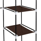 67" Portable Clothes Wardrobe – Fabric Closet with Hanging Rod (Dark Brown)