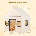 SEDOL Large Indoor Kids Playhouse with Plush Coral Velvet Mat and LED Star Lights Breathable Cotton-Blend Play Tent with Storage Pockets for Reading and Napping