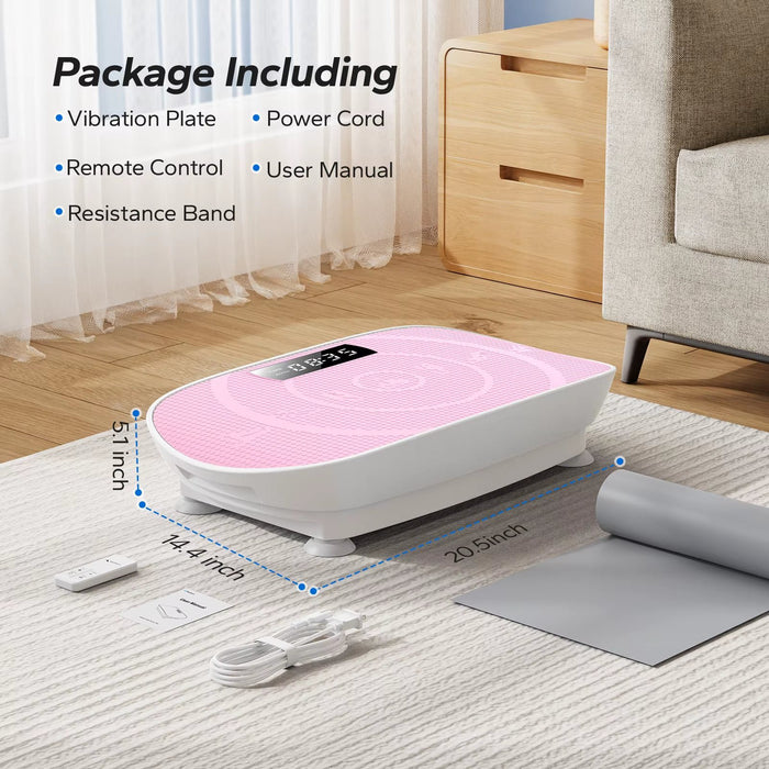 Vibration Plate Exercise Machine – Whole Body Workout Fitness Platform with Remote, Resistance Bands & Bluetooth