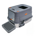 XL Stainless Steel Cat Litter Box – Enclosed Large Litter Tray with Lid, Front Entry & Top Exit Toilet Box