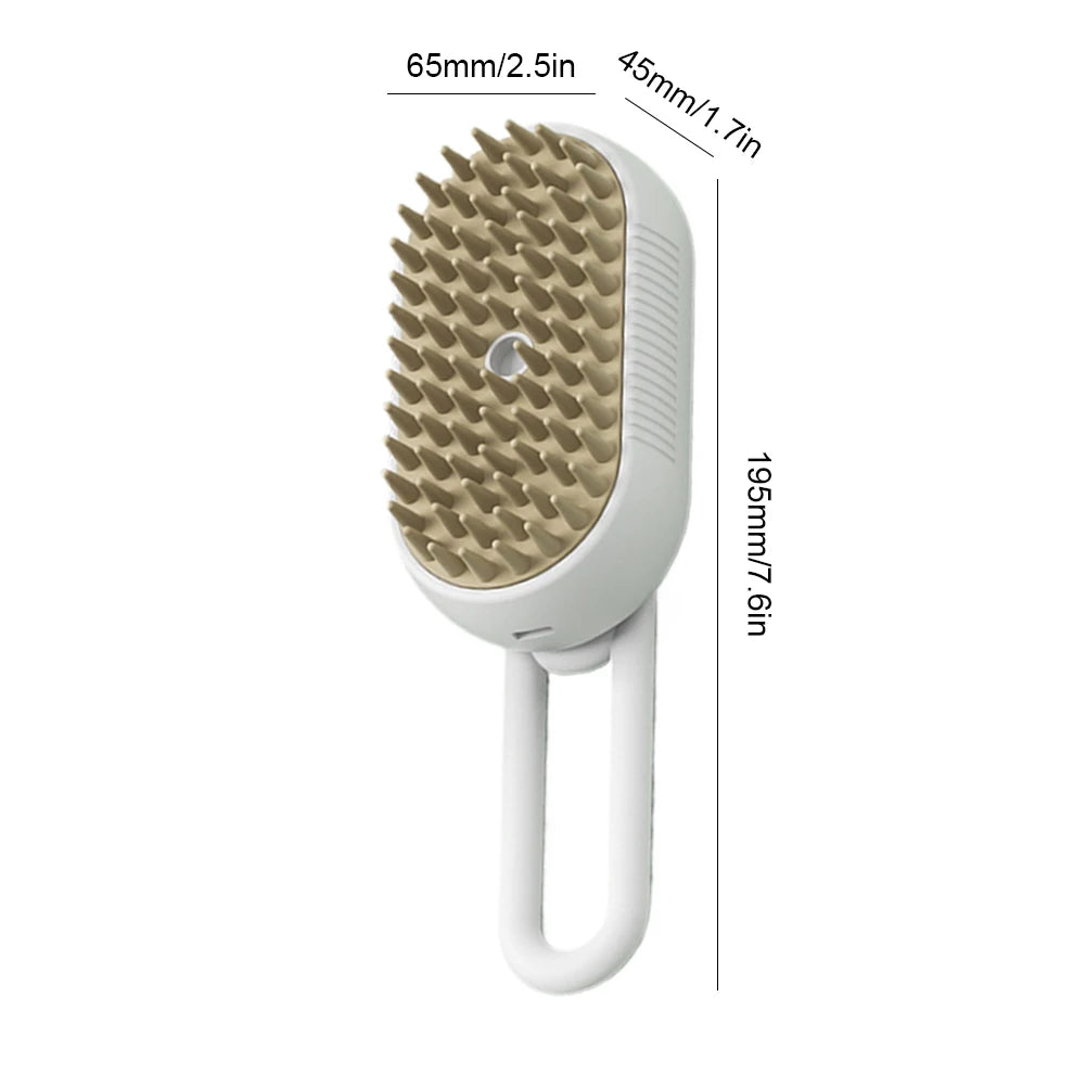 3-in-1 Electric Pet Cleaning Brush – USB Rechargeable Cat & Dog Grooming Comb with Steam Spray