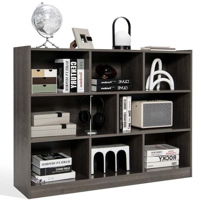 3-Tier Wooden Cube Bookcase with 8 Compartments