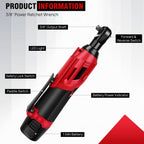 200Nm Cordless Ratchet Wrench – 3/8" 12V Electric Power Tool