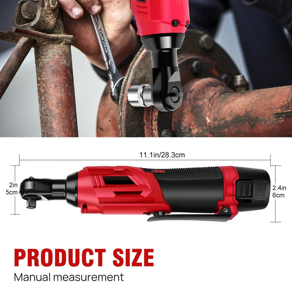 200Nm Cordless Ratchet Wrench – 3/8" 12V Electric Power Tool