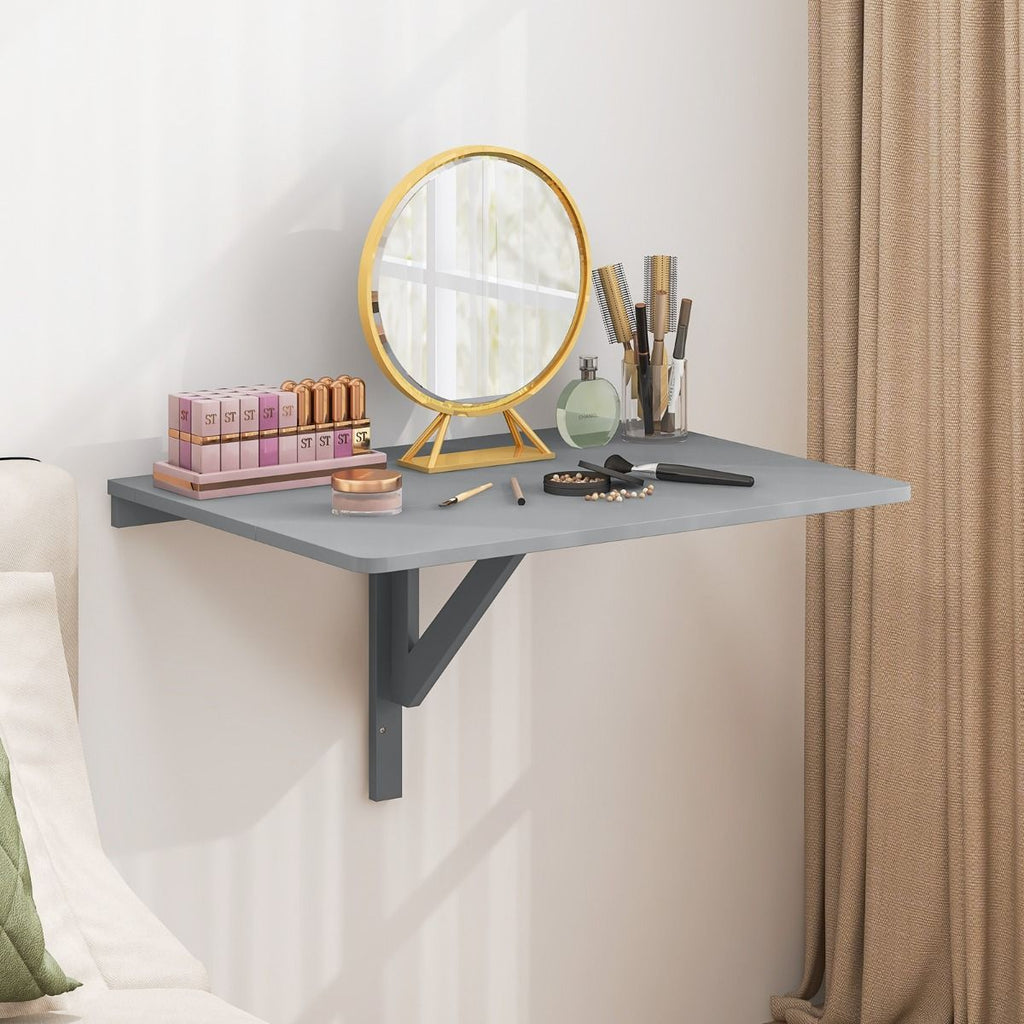 80 X 60 Cm Wall Mounted Folding Table Drop-Leaf Floating Writing Desk
