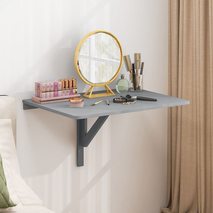 80 X 60 Cm Wall Mounted Folding Table Drop-Leaf Floating Writing Desk