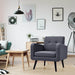 Mid-Century Modern Upholstered Accent Chair with Rubber Wood Legs