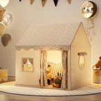 SEDOL Kids Play Tent Indoor Playhouse with LED Star Lights Large Folding Princess Castle Reading Nook and Secret Hideaway for Boys & Girls Beige