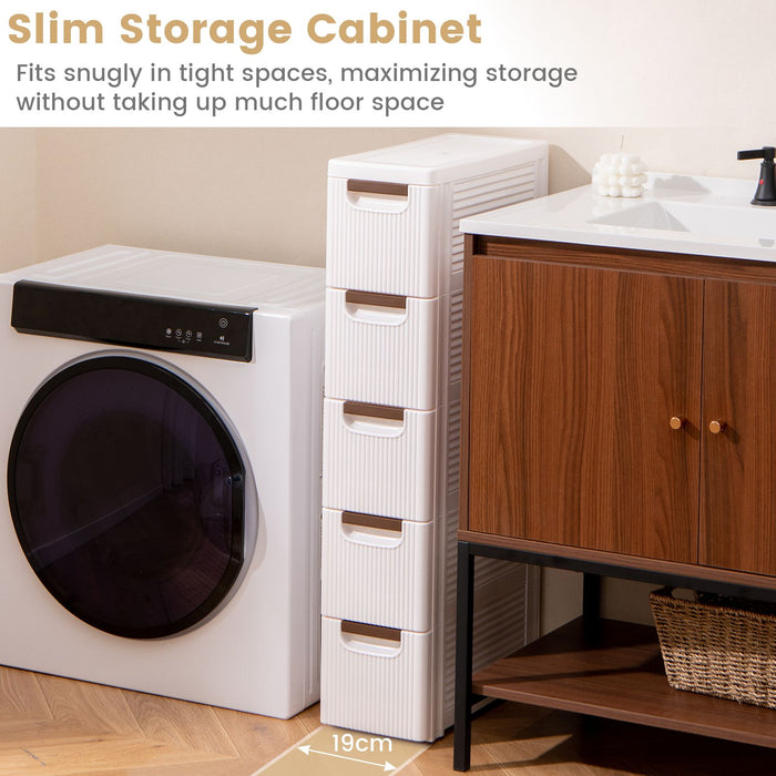 3/4/5-Drawer Narrow Storage Cabinet for Small Space
