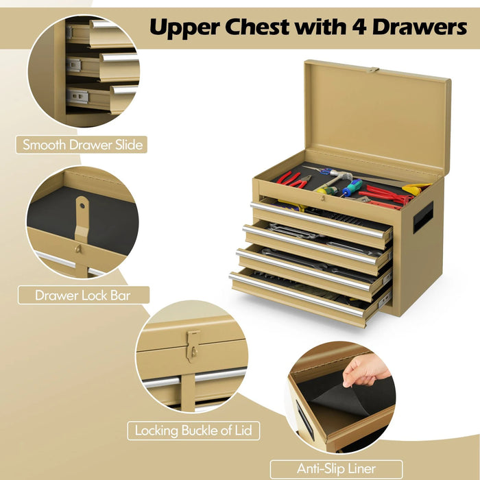 High-Capacity Rolling Tool Cabinet – Lockable Wheels, Metal 2‑in‑1 Chest & Base