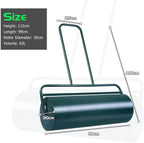 63 L Heavy-Duty Lawn Roller – Steel Garden Grass Roller with U‑Handle & Drain Plug
