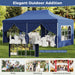 Pop-Up Canopy Gazebo Tent with 6 Removable Sidewalls & Carry Bag