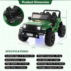 SEDOL 24V Double-Seater High-Power Kids Ride-On Truck with Parental Remote Control Dual High-Speed Motors LED Light Bars and 2-Hour Long-Play Battery – 35kg Capacity