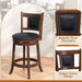 65/74 Cm Swivel Bar Stool Set of 2 with Curved Backrest