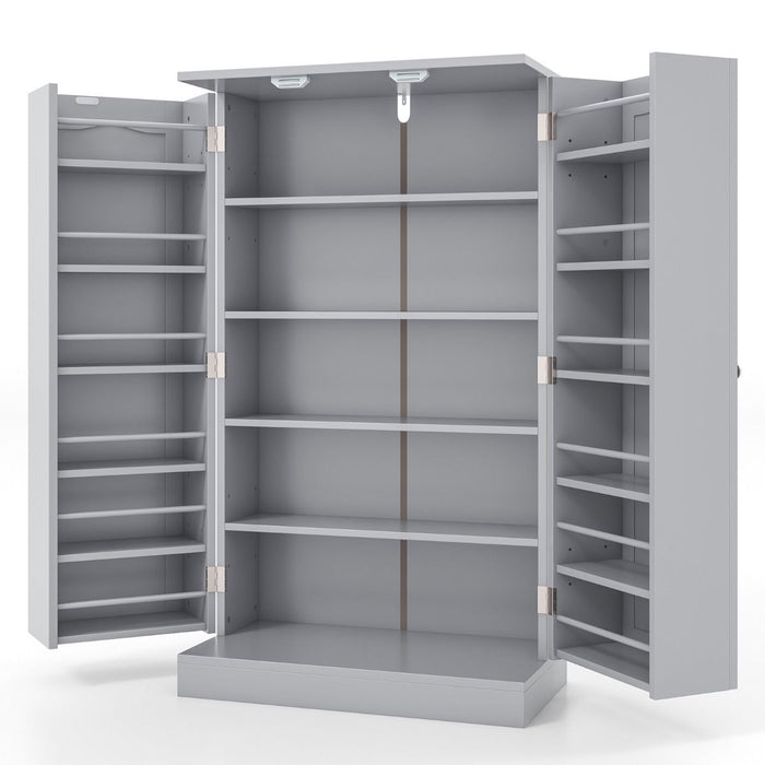 2-Door Pantry Cabinet with 6 Adjustable Shelves