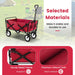 Heavy Duty Camping Garden Cart with Adjustable Handle and Drink Holders